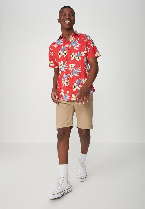 Cotton On - Short sleeve resort shirt - red
