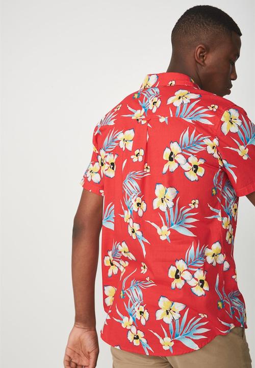 Cotton On - Short sleeve resort shirt - red