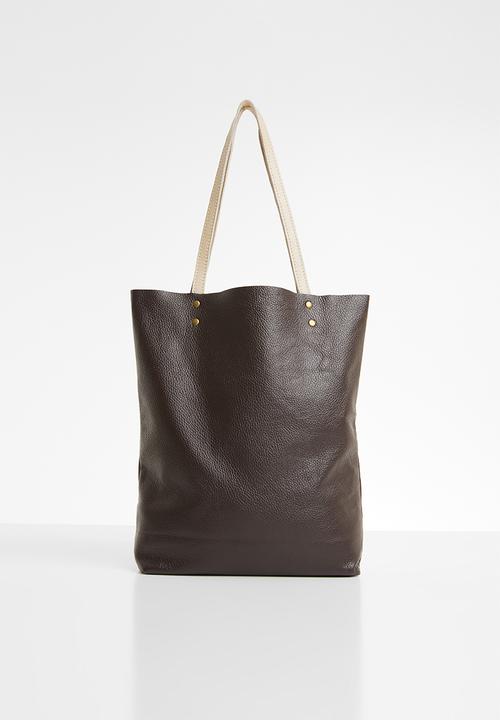 unlined leather tote