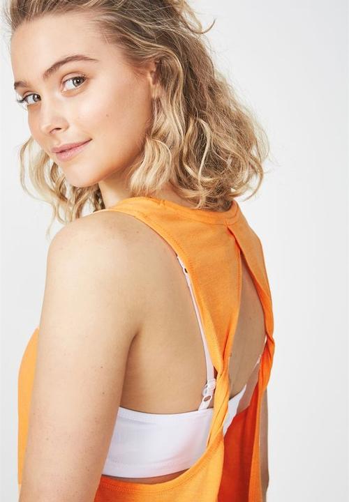 Cotton On - Double twist back tank top - orange