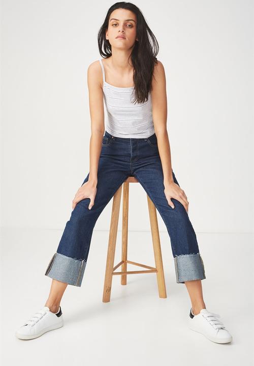 Cotton On - Fashion crop cami - grey & black