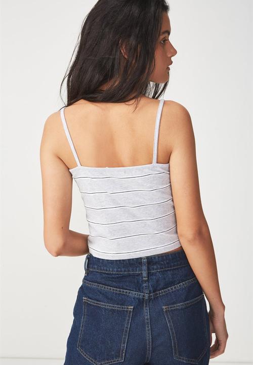 Cotton On - Fashion crop cami - grey & black