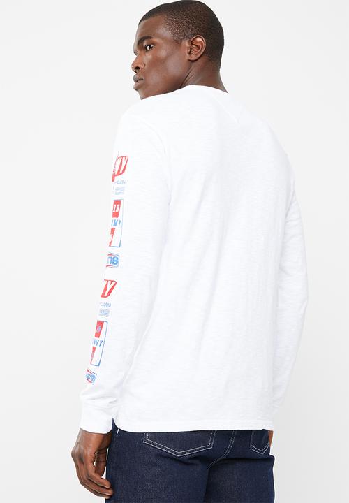 Tommy Hilfiger - Heavy long sleeve logo tee - white