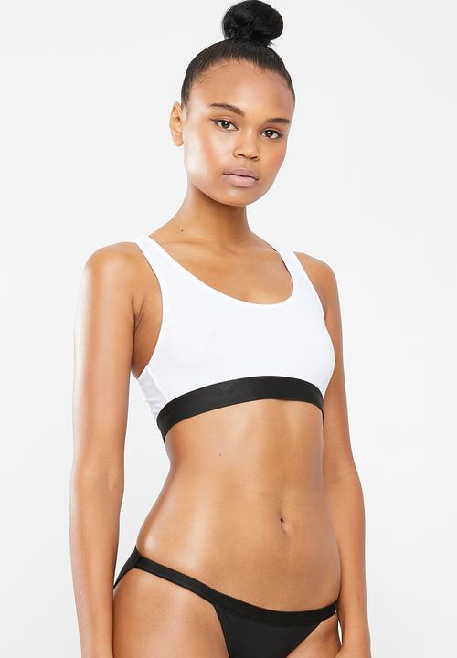 Superbalist - Scoop neck casual bra 2 pack - black & white