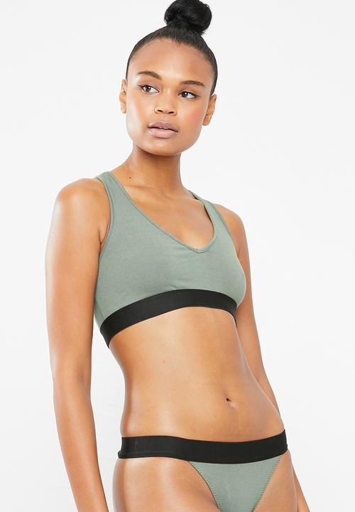 Superbalist - V-neck casual bra 2 pack - pink & green