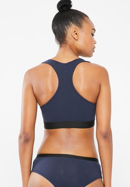 Superbalist - Scoop neck casual bra 2 pack -  navy & burgundy