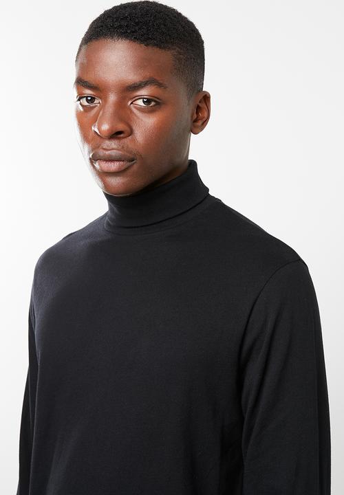 Superbalist - Plain roll neck tee - black