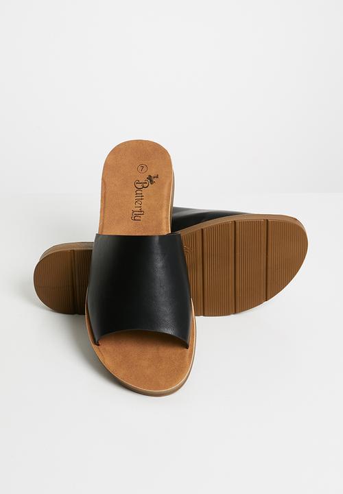 Butterfly Feet - Zina slides - black