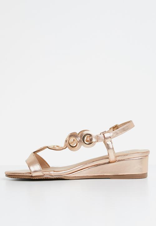 Butterfly Feet - Orenda wedge heel - rose gold