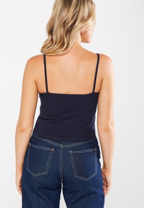 Cotton On - Fashion crop cami - navy