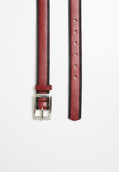 Superbalist - Two tone leather belt - red and black