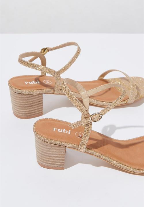 Cotton On - Wisteria low block heel - gold sparkle