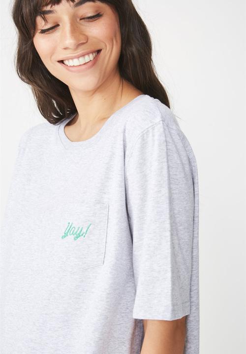 Cotton On - Boxy T-shirt - grey 