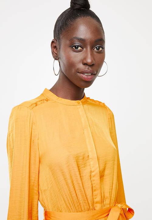 Vero Moda - Sandra long sleeve dress - yellow