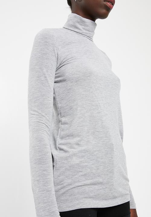 Vero Moda - Jakuri long sleeve roll neck top - light grey