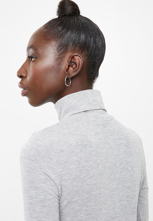 Vero Moda - Jakuri long sleeve roll neck top - light grey