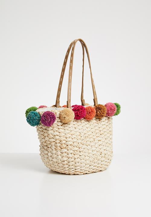 Superbalist - Pom pom basket bag - multi
