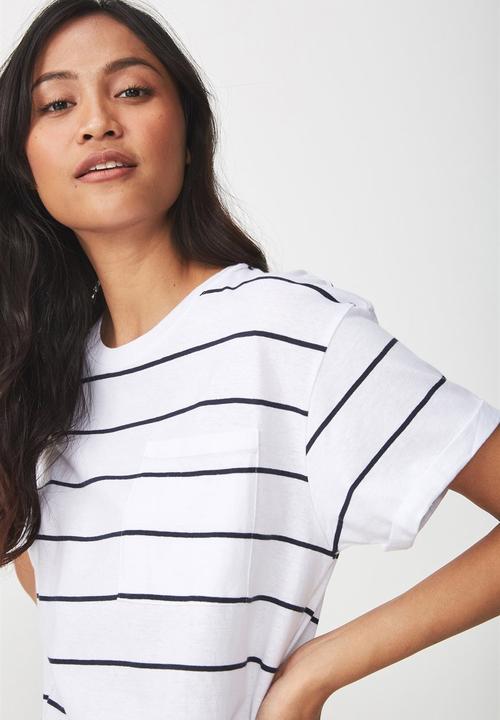 Cotton On - The one boyfriend tee - stripe white