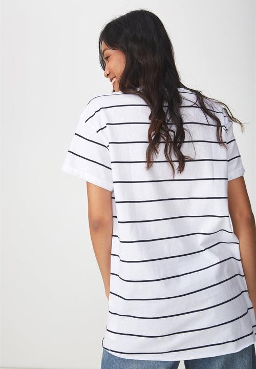 Cotton On - The one boyfriend tee - stripe white