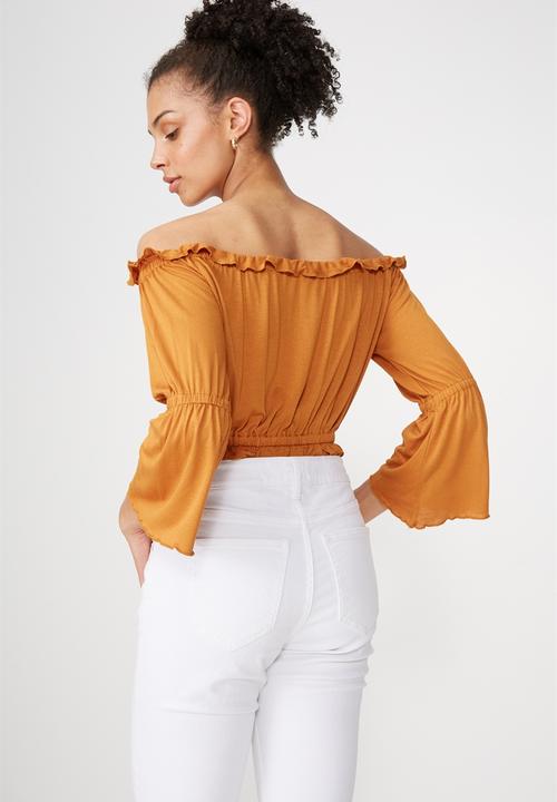 Cotton On - Sofia off the shoulder top - honey brown