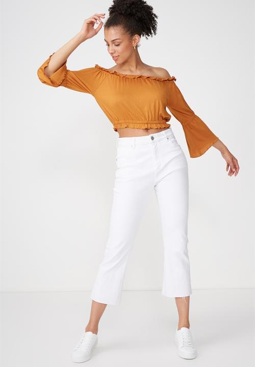 Cotton On - Sofia off the shoulder top - honey brown