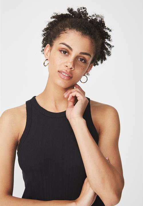 Cotton On - Brit high crew top - black