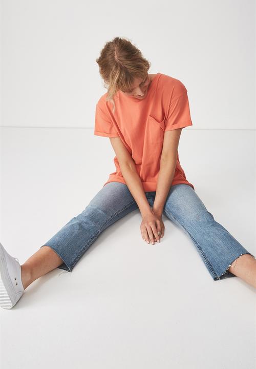 Cotton On - The one boyfriend pocket tee - peach