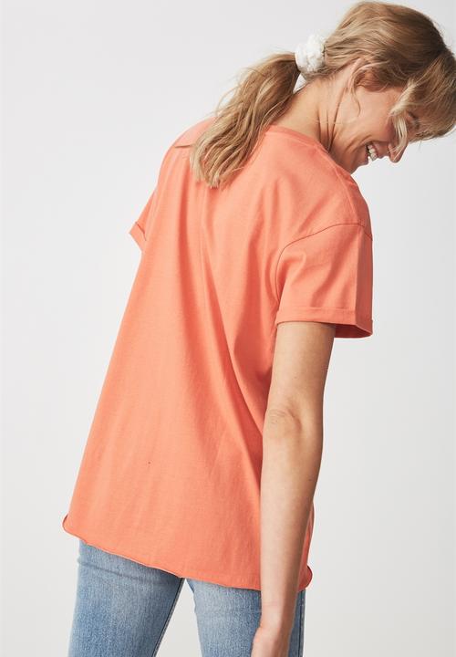 Cotton On - The one boyfriend pocket tee - peach