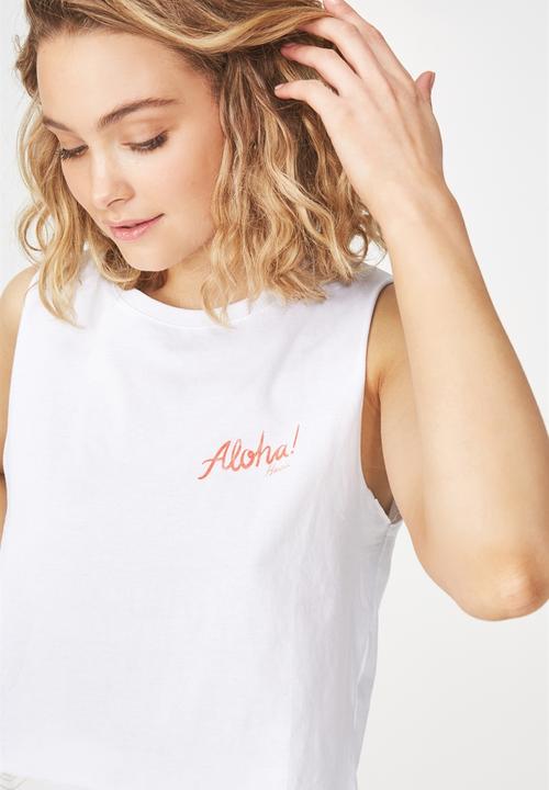 Cotton On - Tbar lola graphic tank - white