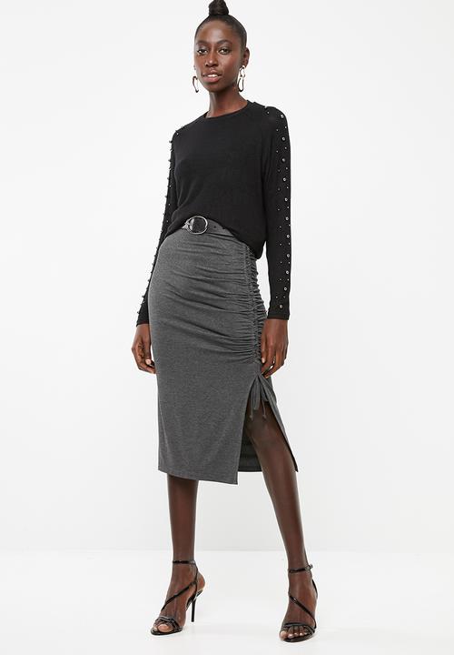 Superbalist - Drawcord midi skirt - charcoal
