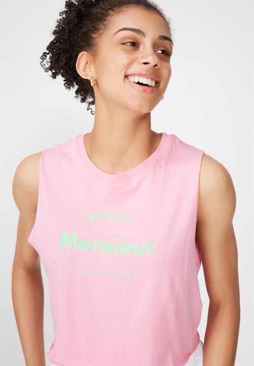 Cotton On - Tbar Lola graphic tank - pink