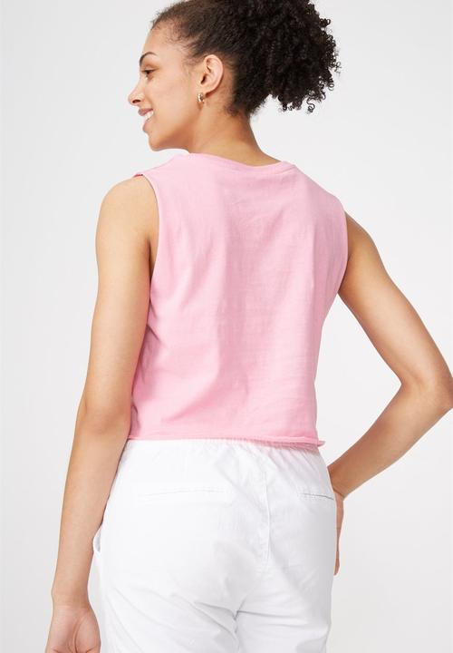 Cotton On - Tbar Lola graphic tank - pink