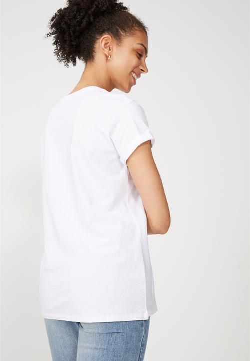 Cotton On - Tbar fox graphic T-shirt - white