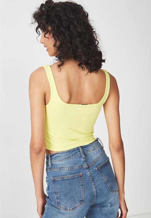 Cotton On - Everyday summer crop tank - yellow