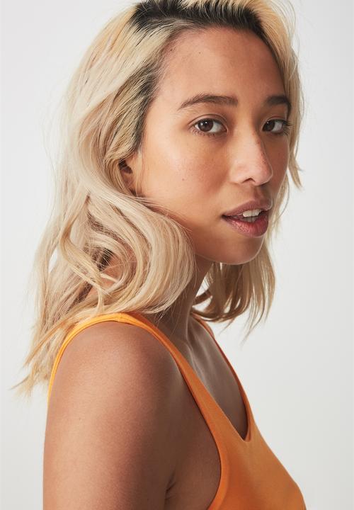 Cotton On - Everyday crop tank top - orange