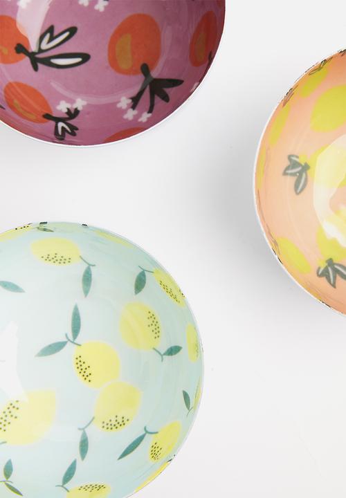 Sixth Floor - Fruity bowls set of 3 - multi
