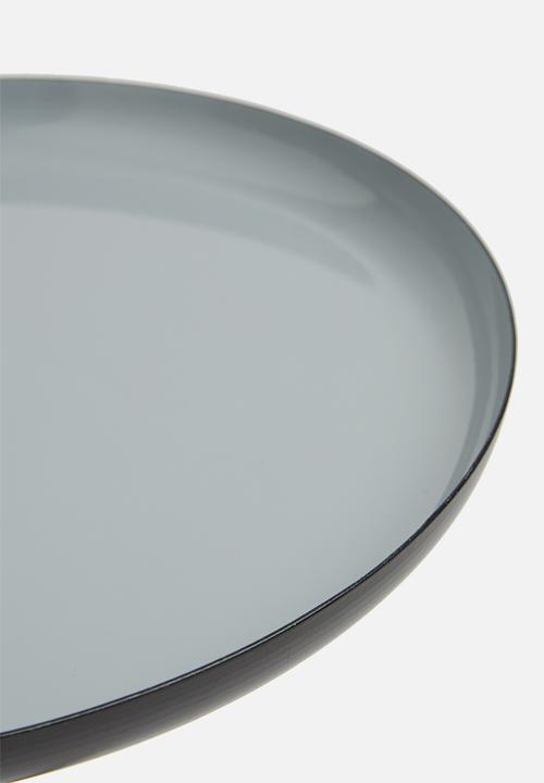 Sixth Floor - Sam tri side table - matte black & grey 