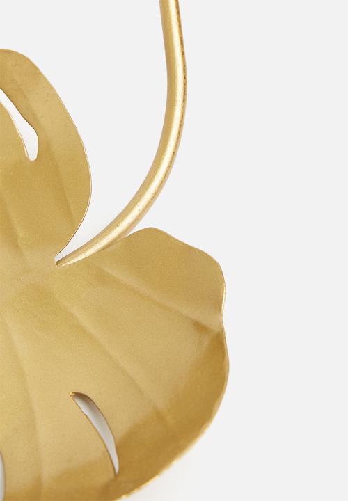 Sixth Floor - Leaf trinket tray - matte gold