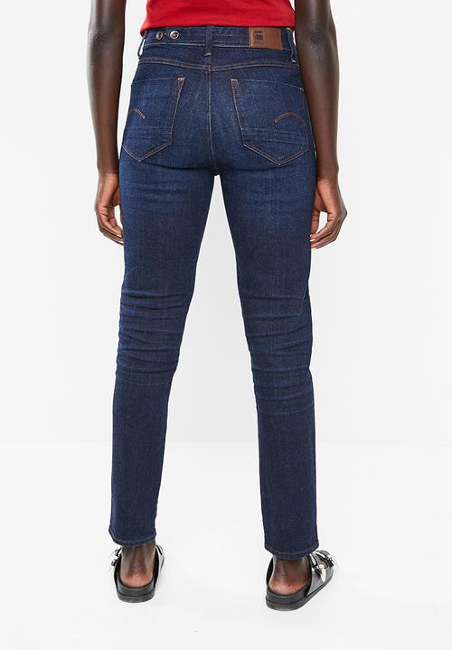 G-STAR - Midge worker high straight ankle - blue 