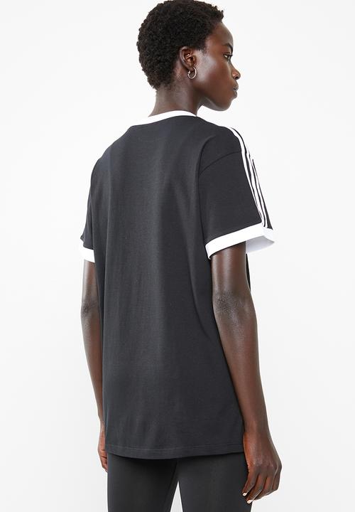 adidas Originals - 3 stripe tee - black & white 