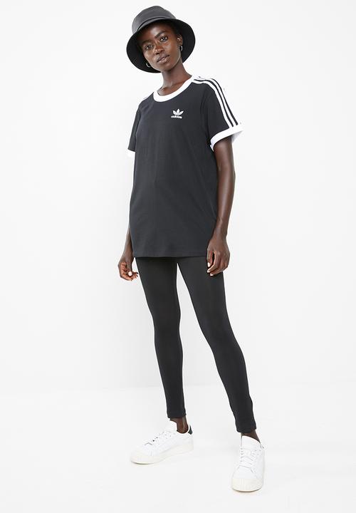 adidas Originals - 3 stripe tee - black & white 