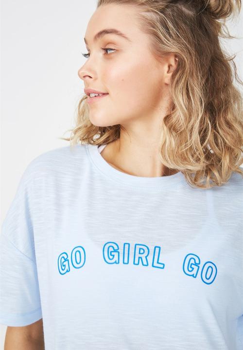 Cotton On - Boxy slub T-shirt - blue