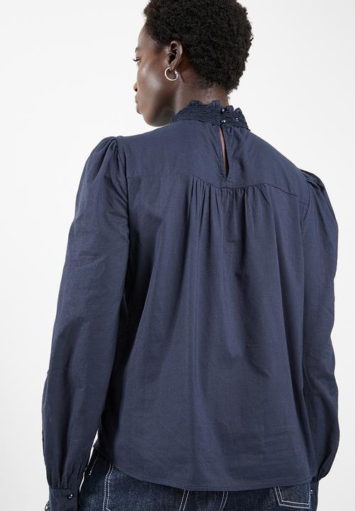 Vero Moda - Dawn long sleeve midi shirt - navy