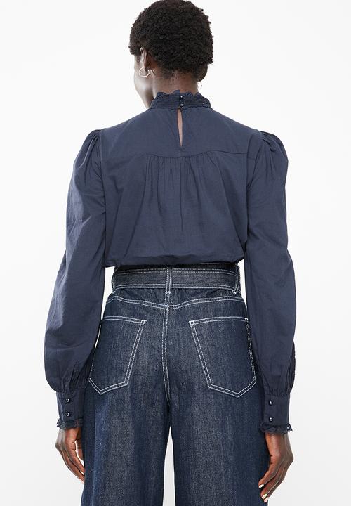 Vero Moda - Dawn long sleeve midi shirt - navy