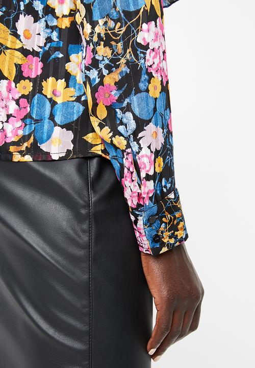Vero Moda - Betty long sleeve midi top - multi 