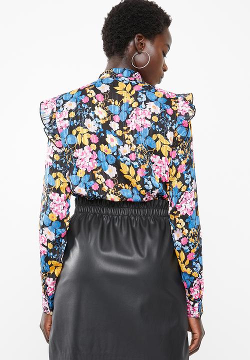 Vero Moda - Betty long sleeve midi top - multi 