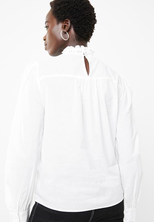 Vero Moda - Dawn long sleeve midi shirt - white