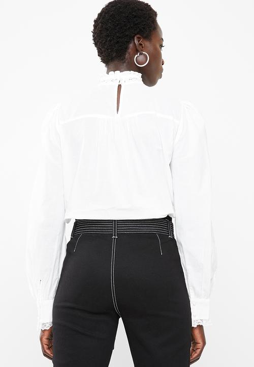 Vero Moda - Dawn long sleeve midi shirt - white