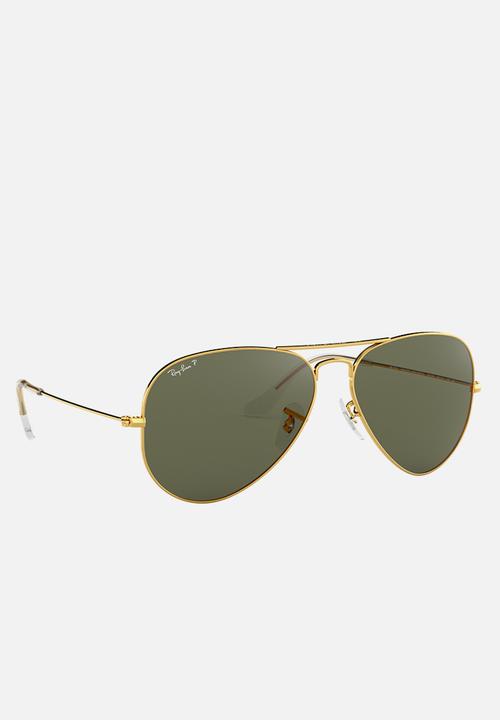 Ray-Ban - Aviator sunglasses 58mm - gold & crystal green polarised
