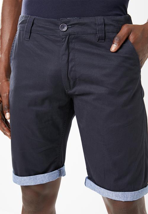 STYLE REPUBLIC - Turn-up chino shorts - navy